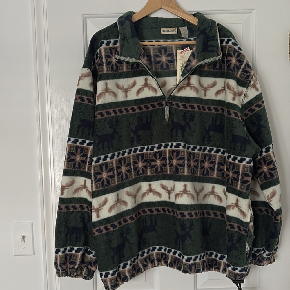 VTG & RARE 90s fleece AOP deer hunting gorpcore XL L men unisex women NEW NWT